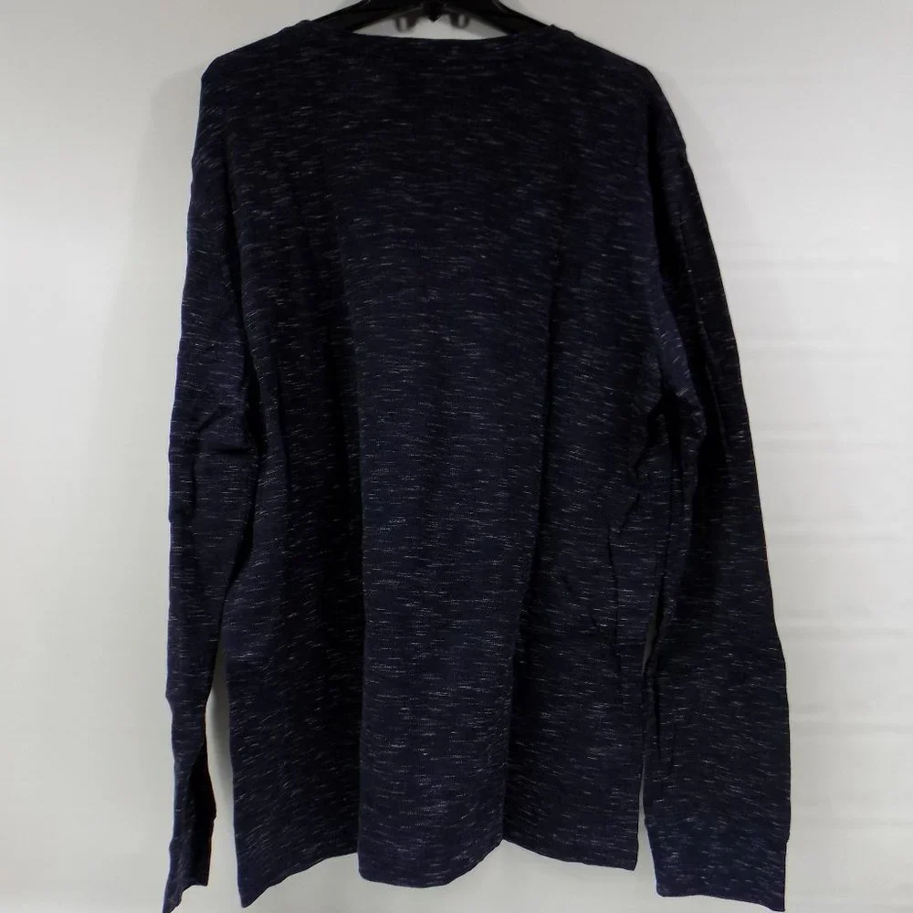 Marc Anthony Blue Heathered Long Sleeve Henley Size XXL Slim Fit - Picture 4 of 6